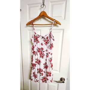 White and pink floral sun dress